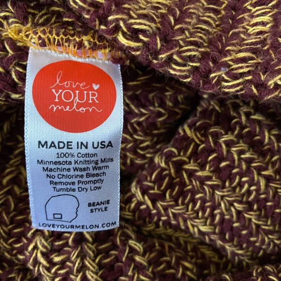 Maroon and gold Love Your Melon beanie - Picture 2 of 3